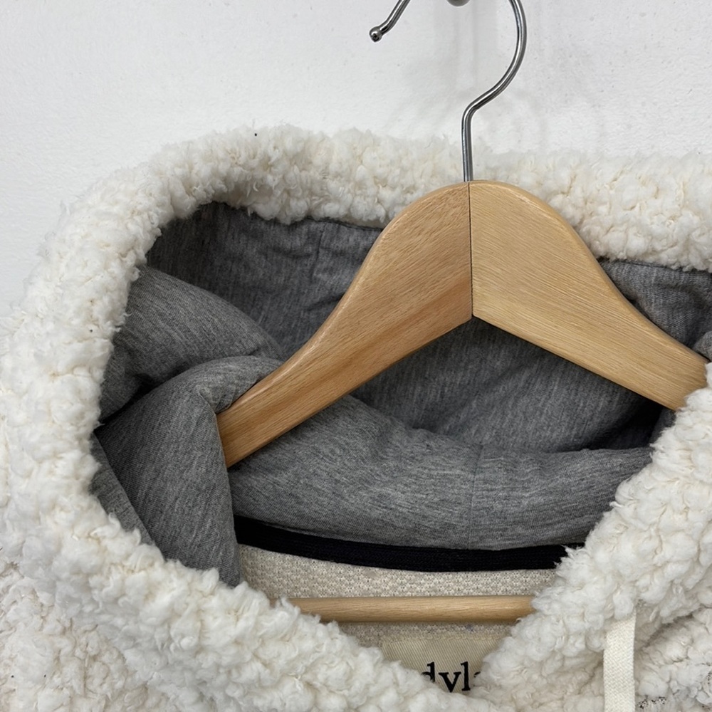 NWT Dylan Snow Angel Cozy Ivory Sherpa Pullover Hoodie - Picture 5 of 7
